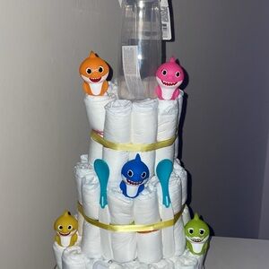 Baby Shark Diaper Cake with Toys